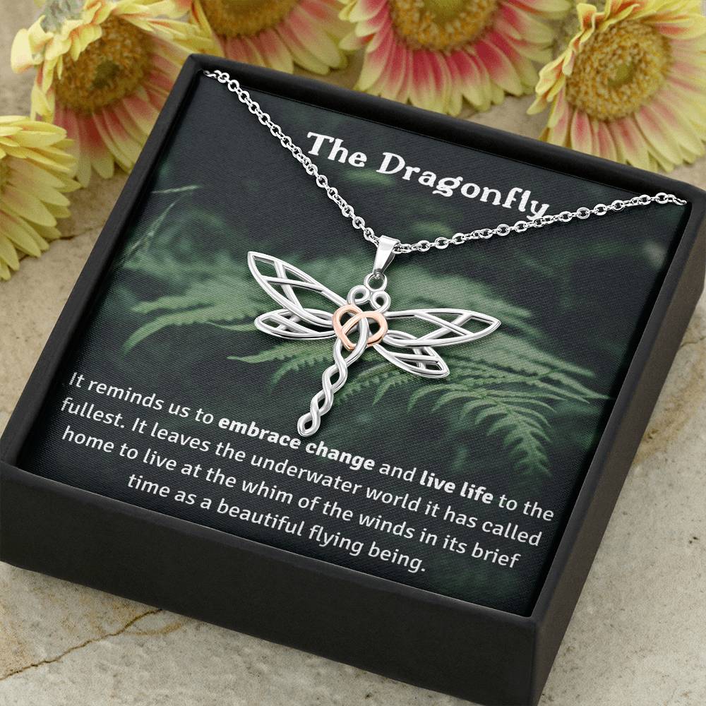Dragonfly Necklace Pendant Spiritual Meaning Gift For Daughter Woman J –  Always In My Heart