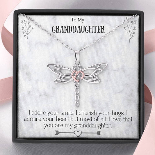 To My Granddaughter Dragonfly Necklace