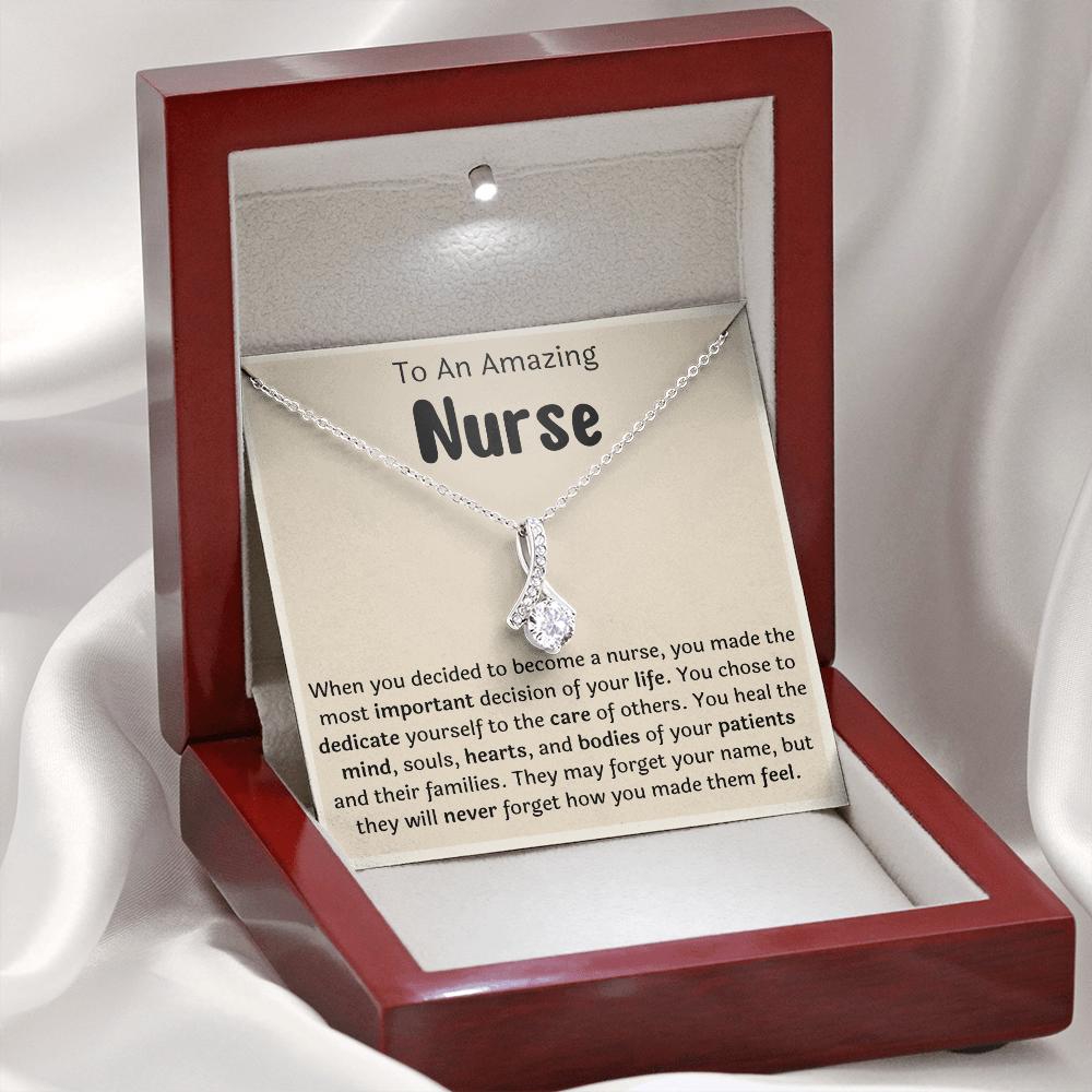 To An Amazing Nurse Ribbon Necklace