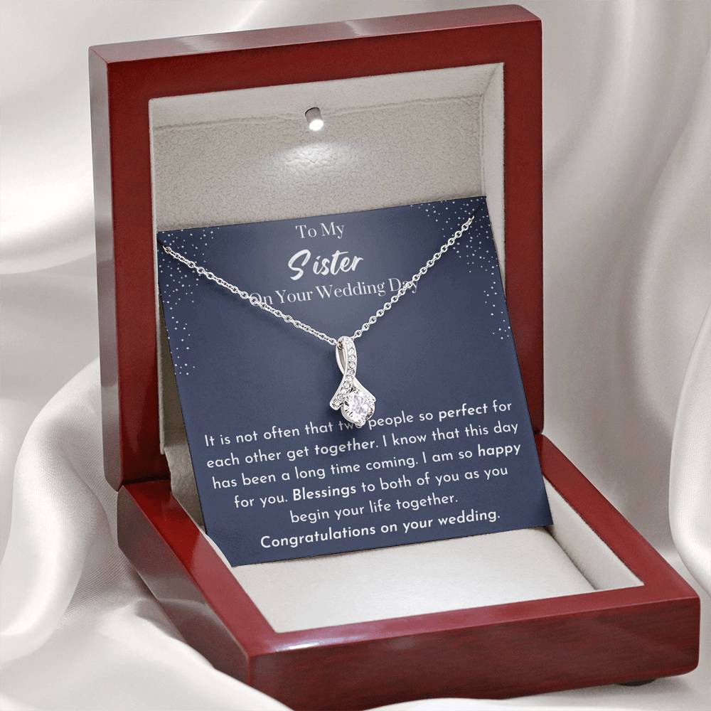 To My Sister On Your Wedding Day Necklace