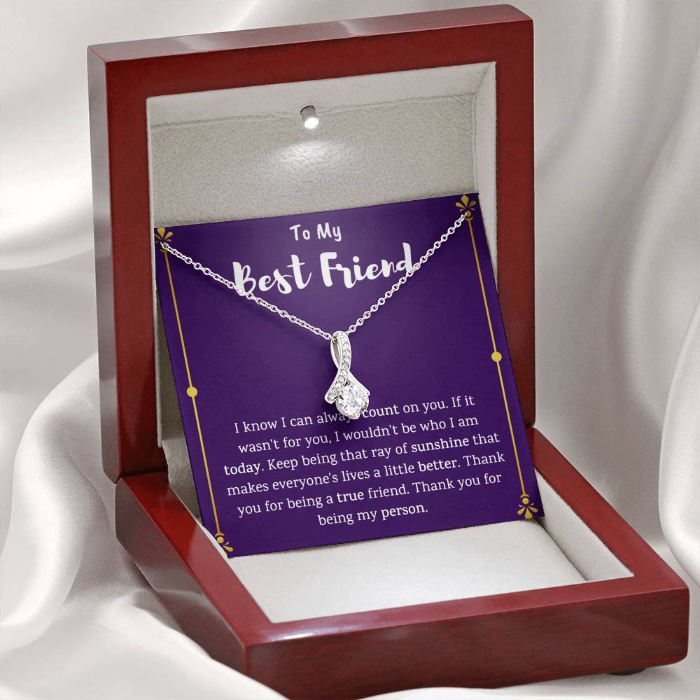 To My Best Friend Ribbon Necklace