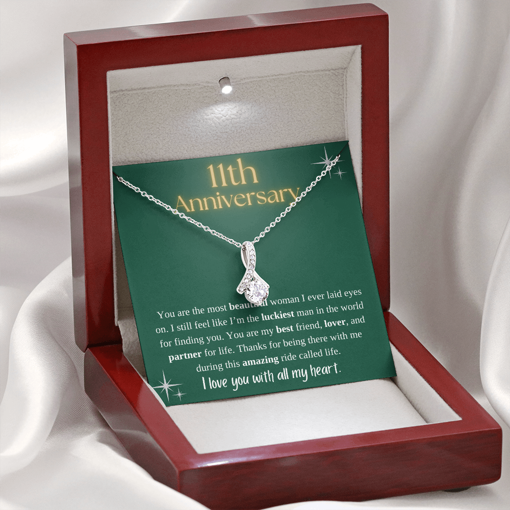 11th Anniversary Ribbon Necklace