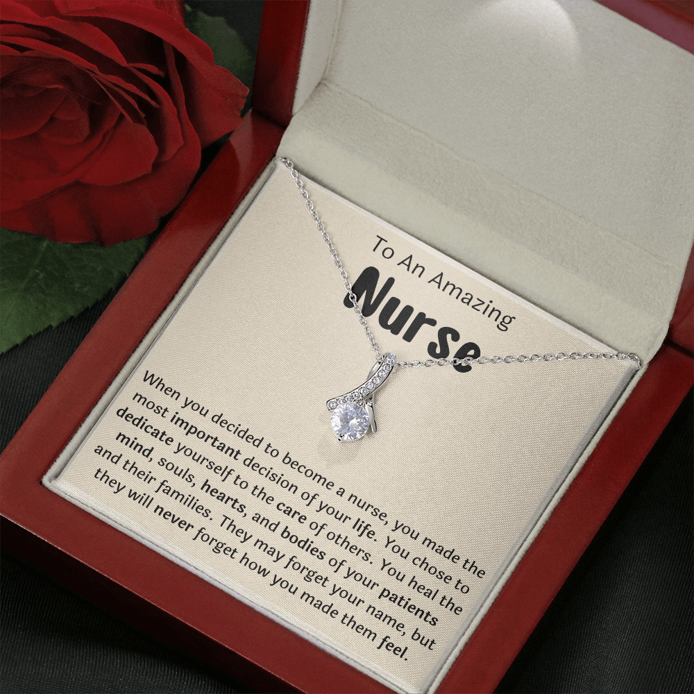 To An Amazing Nurse Ribbon Necklace