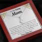 To My Caring Mom From Son Petite Ribbon Necklace