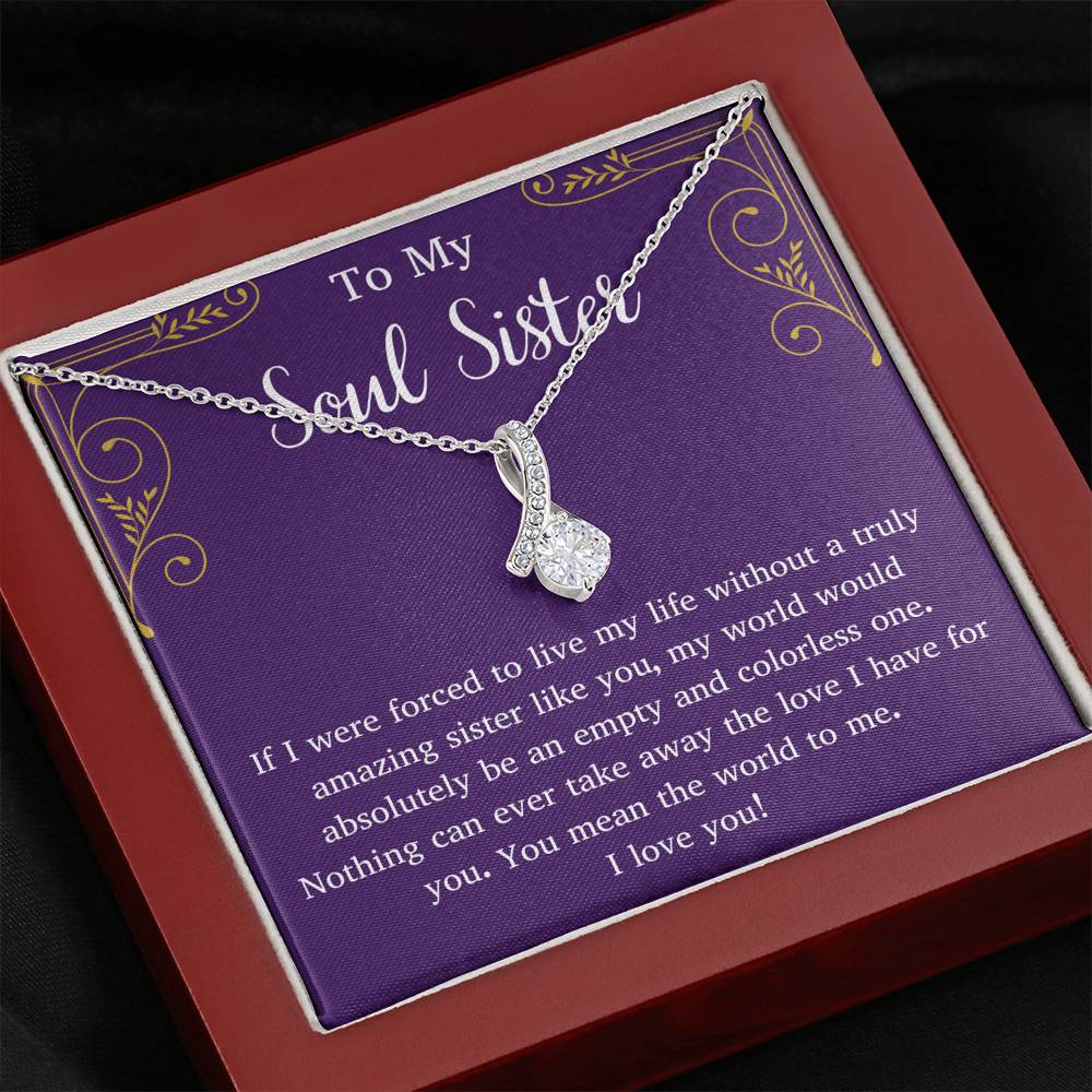 To My Soul Sister Petite Ribbon Necklace