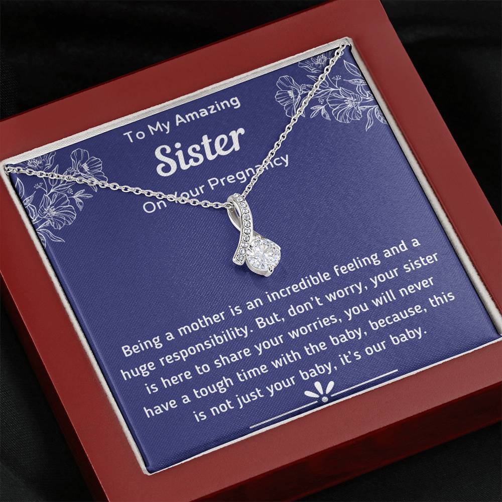 To My Amazing Sister On Your Pregnancy Petite Ribbon