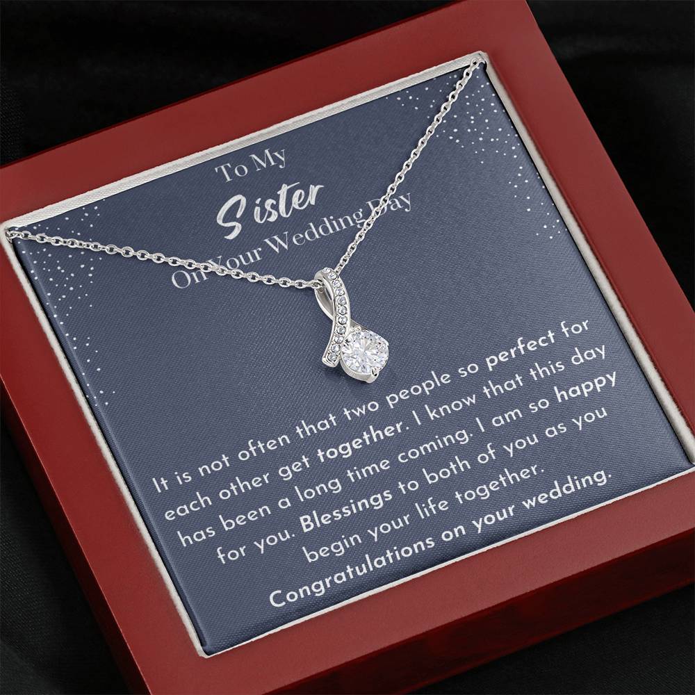 To My Sister On Your Wedding Day Necklace