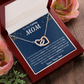 To My Caring Mom Interlocking Hearts Necklace from Son