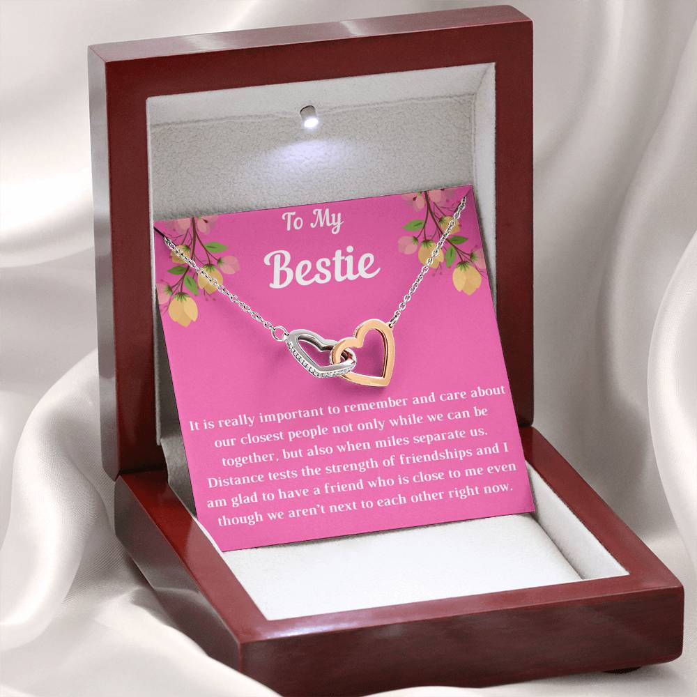 To My Bestie Interlocking Hearts Necklace