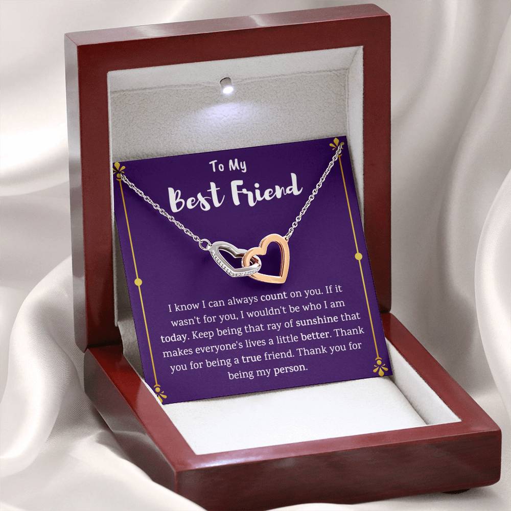 To My Best Friend Interlocking Hearts Necklace