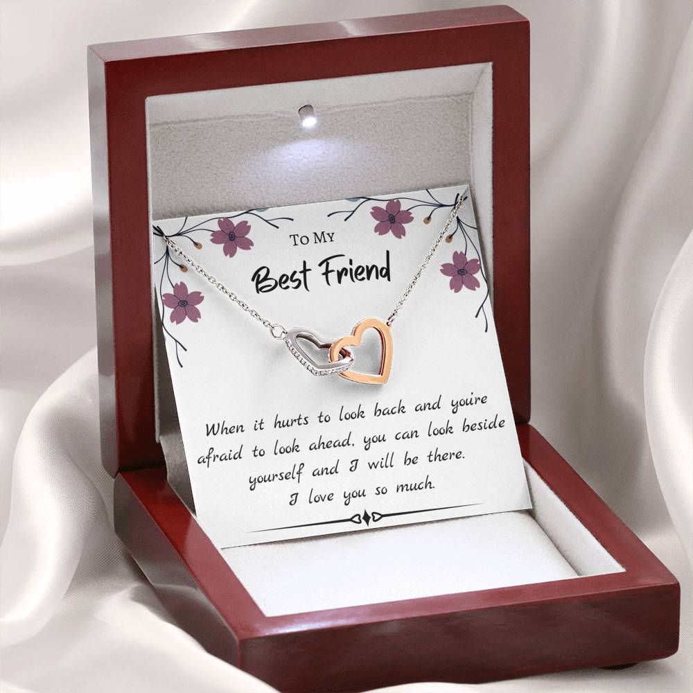 To My Best Friend Interlocking Hearts Necklace