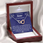 To My Amazing Sister Pregnancy Interlocking Hearts Necklace