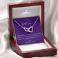 To My Little Sister Interlocking Hearts Necklace