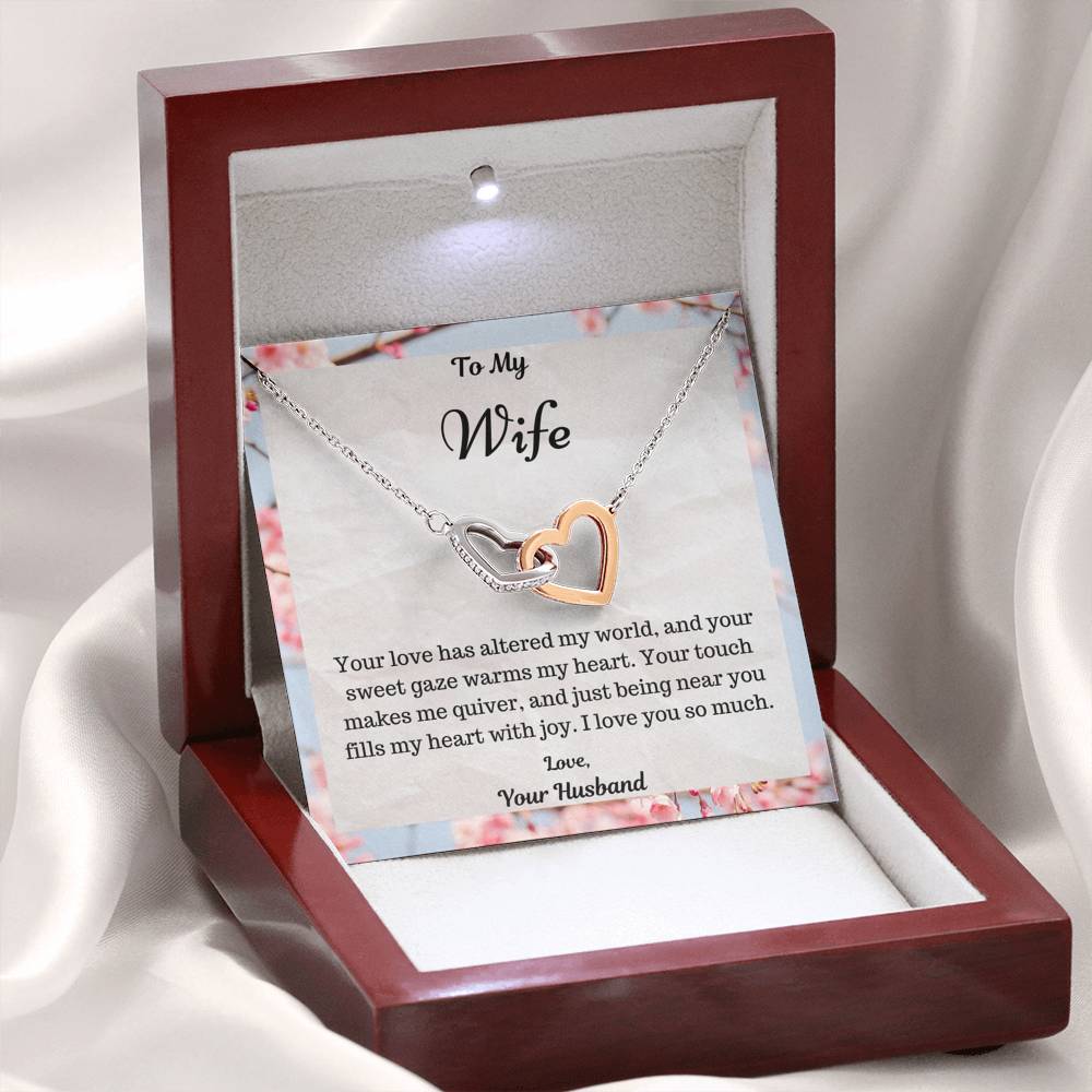 To My Wife Interlocking Hearts Necklace