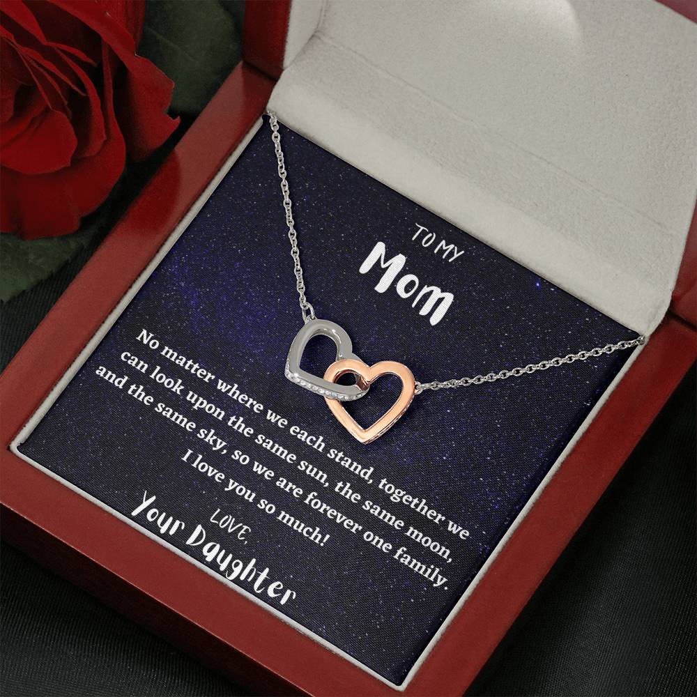 To My Mom Interlocking Hearts Necklace