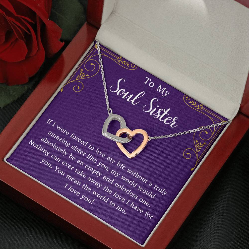 To My Soul Sister Interlocking Hearts Necklace