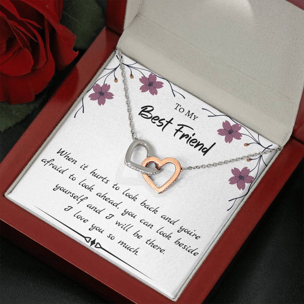 To My Best Friend Interlocking Hearts Necklace