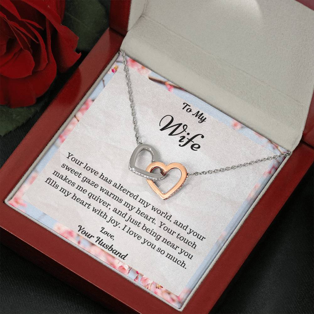 To My Wife Interlocking Hearts Necklace