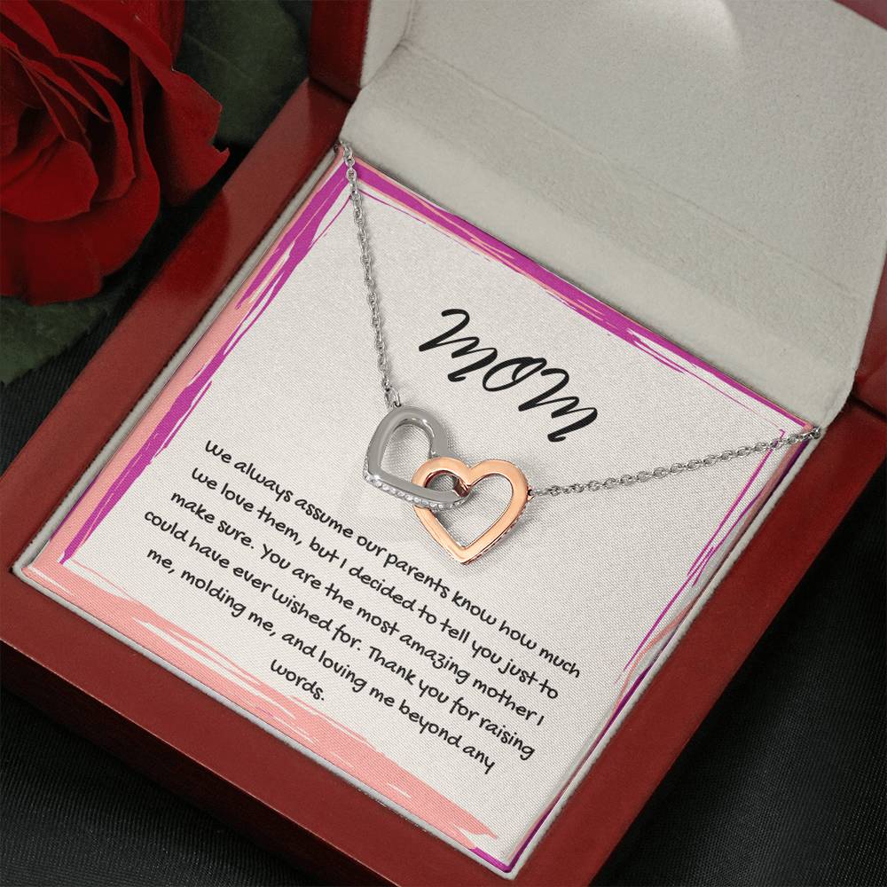 Interlocking Hearts Mom Necklace