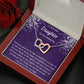 To My Beautiful Daughter on Your Wedding Day Interlocking Hearts Necklace