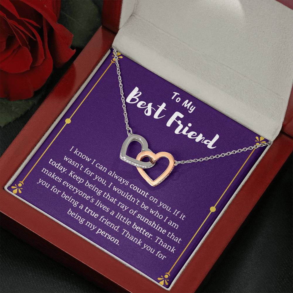 To My Best Friend Interlocking Hearts Necklace