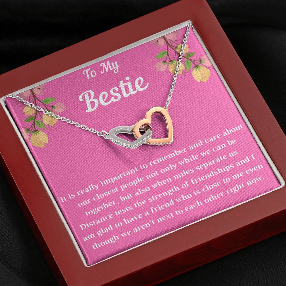 To My Bestie Interlocking Hearts Necklace