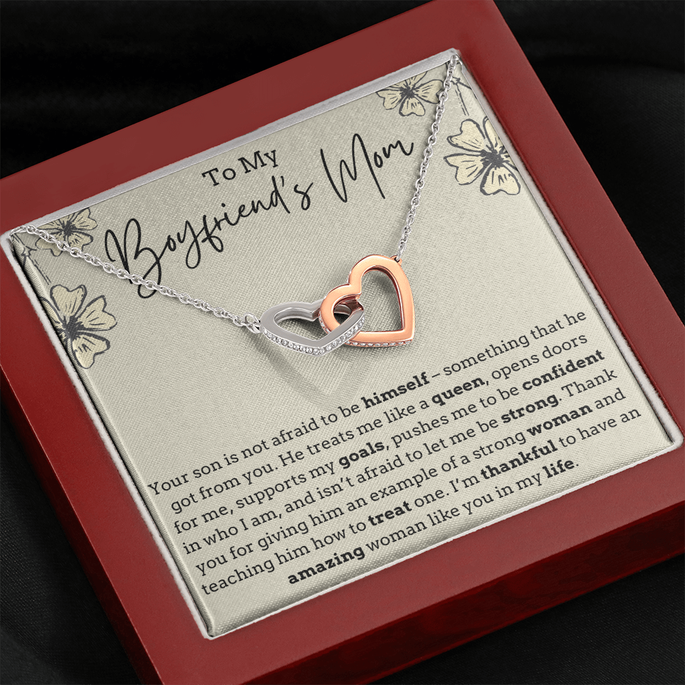 To My Boyfriend's Mom Interlocking Hearts Necklace