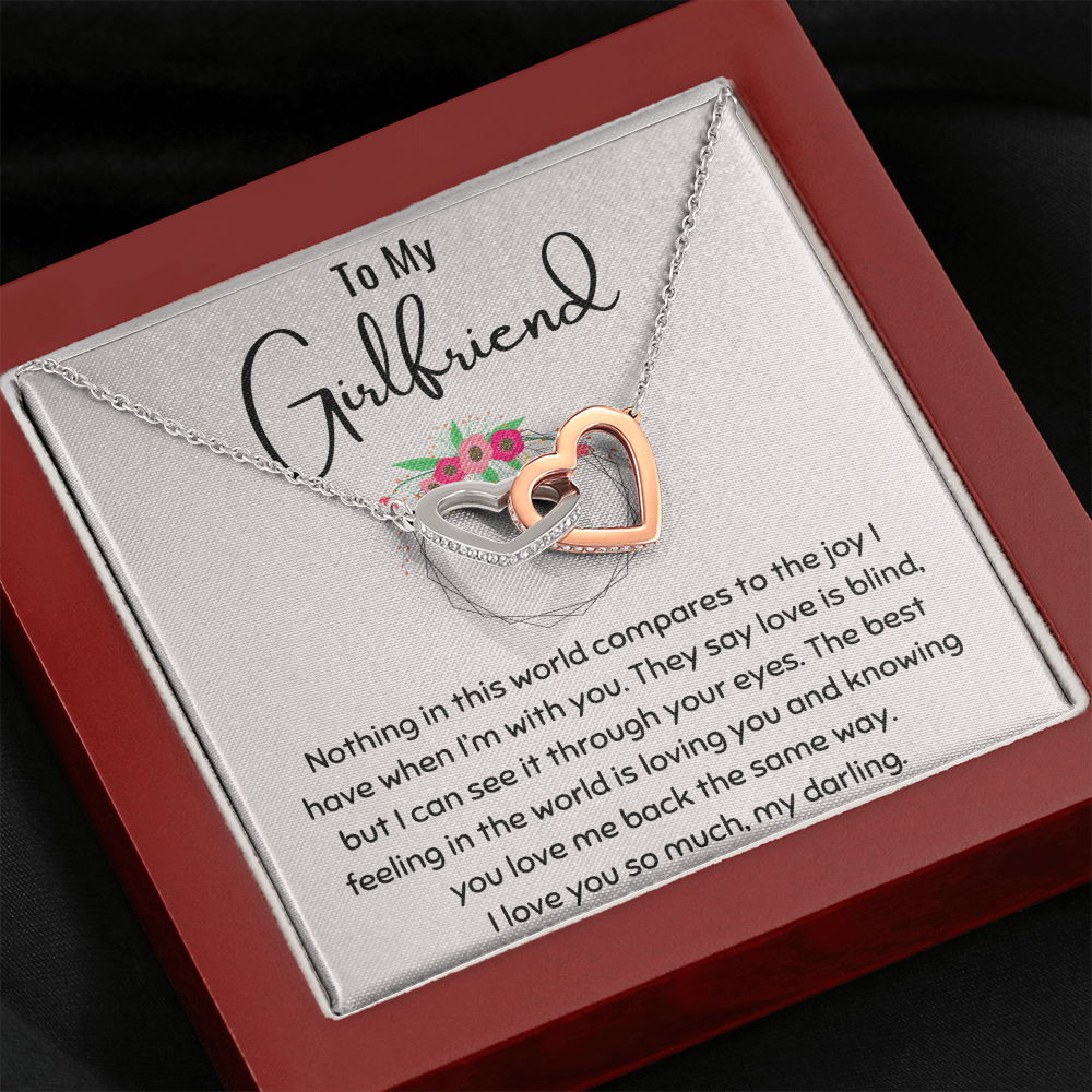 To My Girlfriend Interlocking Hearts Necklace