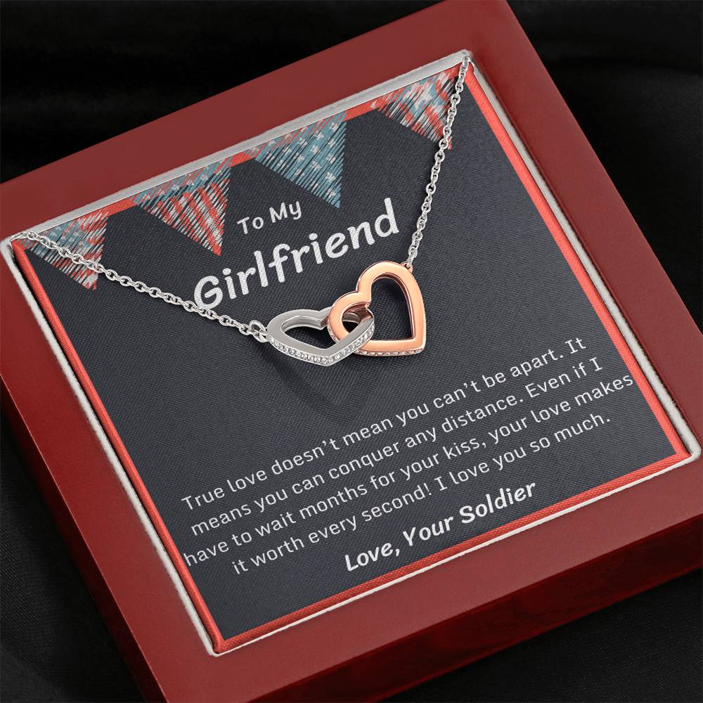 To My Girlfriend Interlocking Hearts Necklace