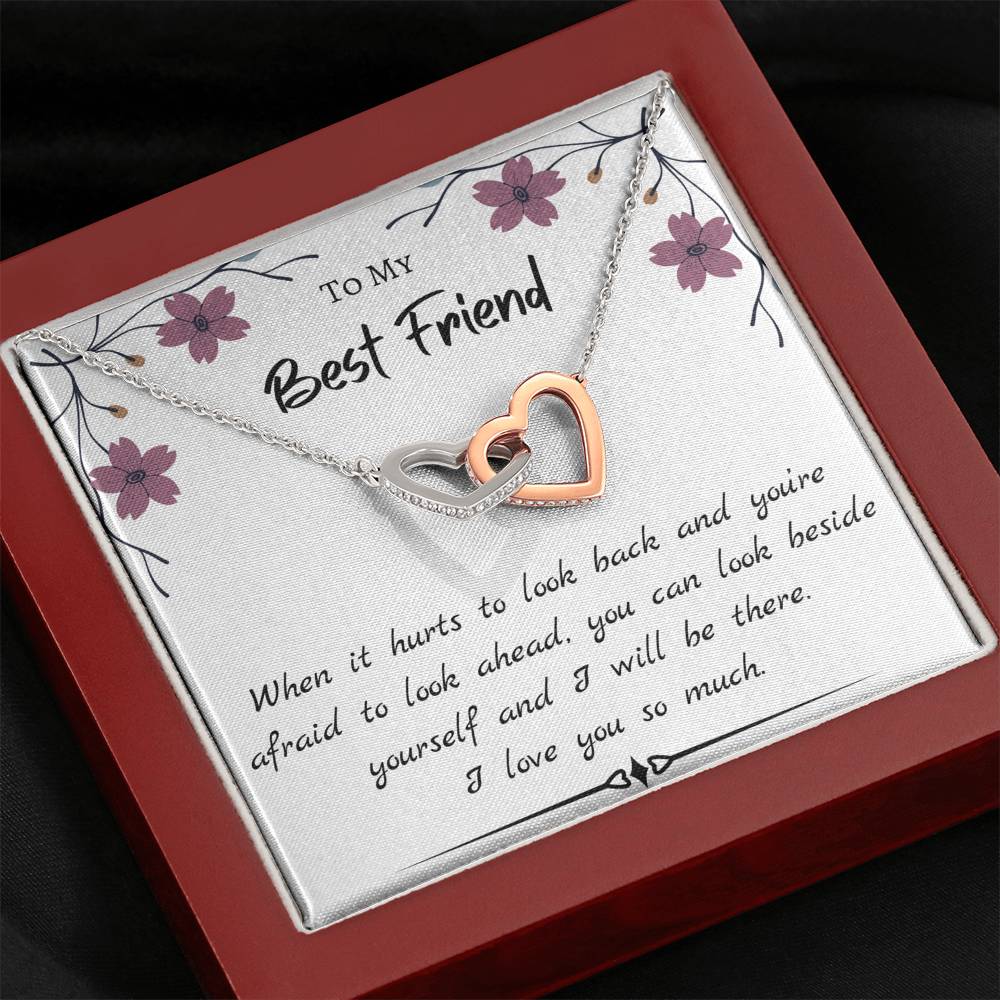 To My Best Friend Interlocking Hearts Necklace