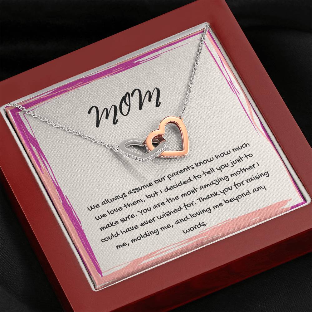 Interlocking Hearts Mom Necklace