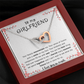 To My Girlfriend Border Interlocking Hearts Necklace