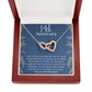 Happy 14th Anniversary Interlocking Hearts Necklace