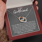 To My Girlfriend Heart Interlocking Hearts Necklace