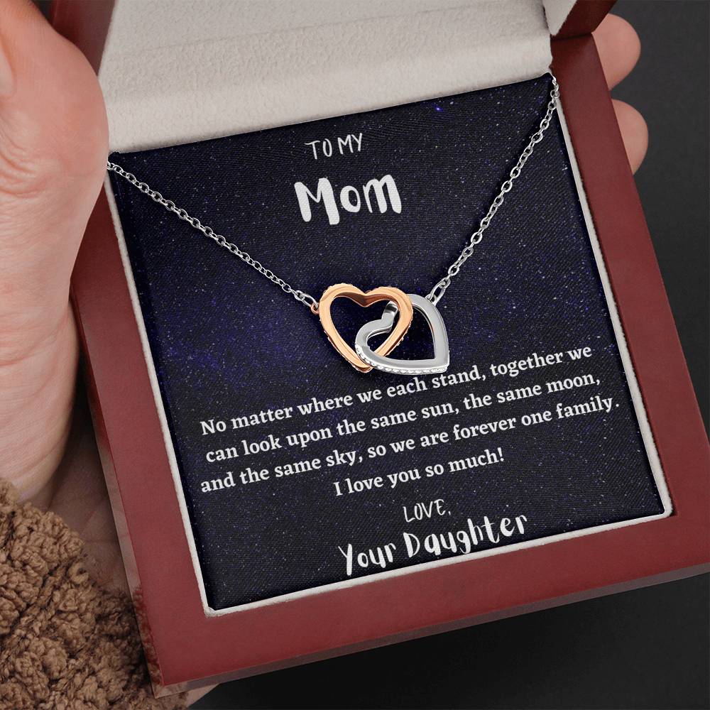 To My Mom Interlocking Hearts Necklace