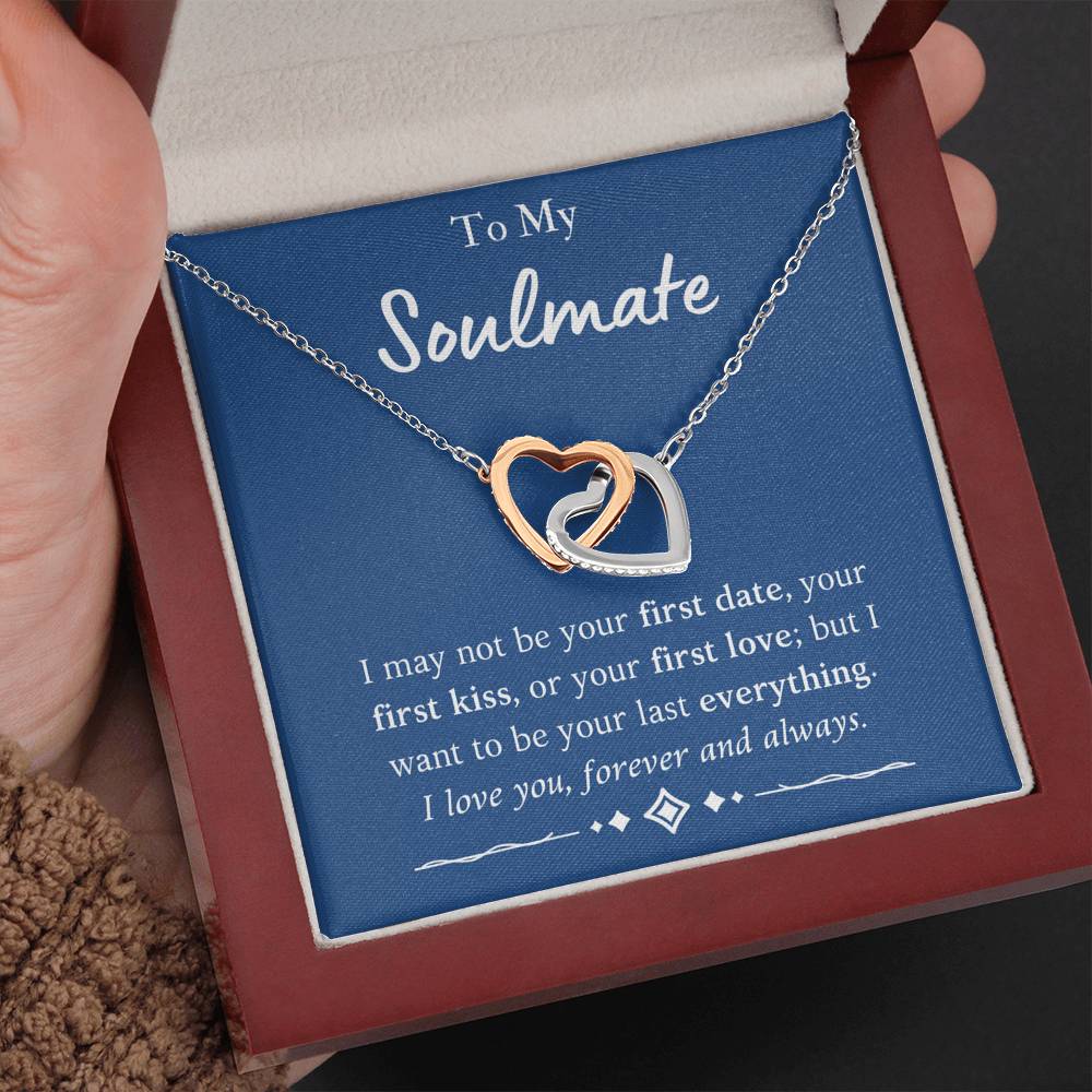 To My Soulmate Interlocking Hearts Necklace