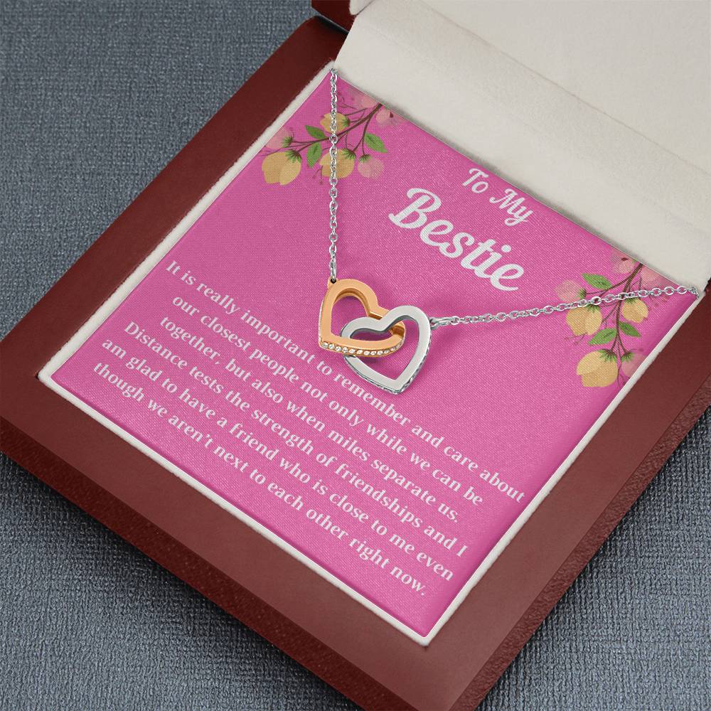 To My Bestie Interlocking Hearts Necklace