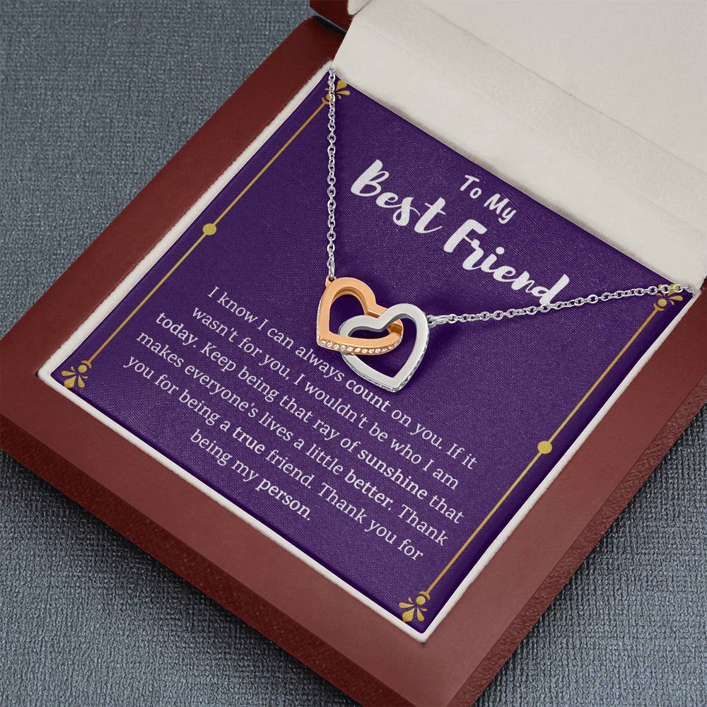 To My Best Friend Interlocking Hearts Necklace