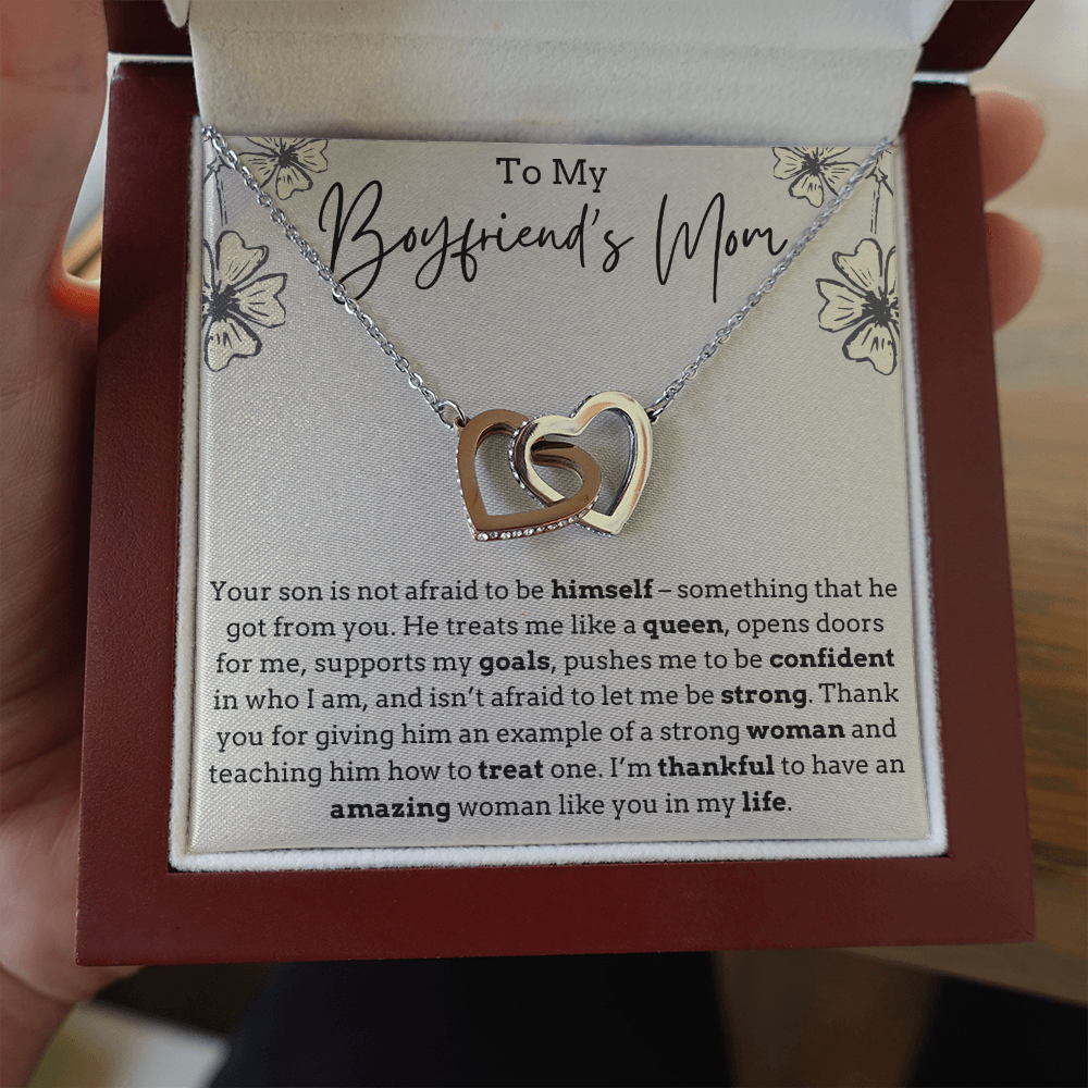 To My Boyfriend's Mom Interlocking Hearts Necklace