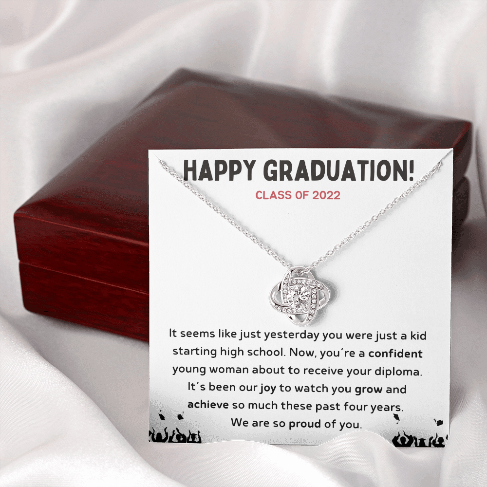 Happy Graduation Class of 2022 Love Knot Necklace