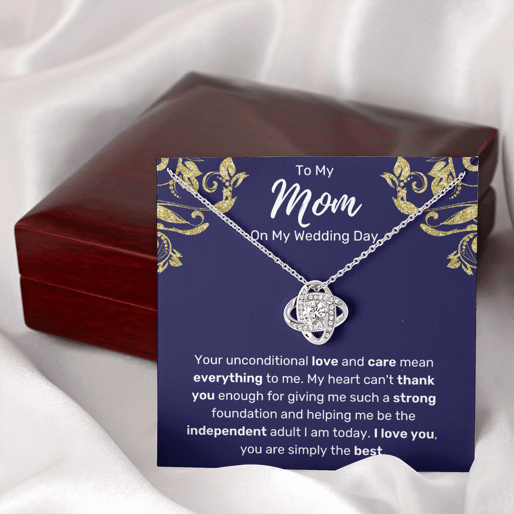 To My Mom On My Wedding Day Love Knot Necklace