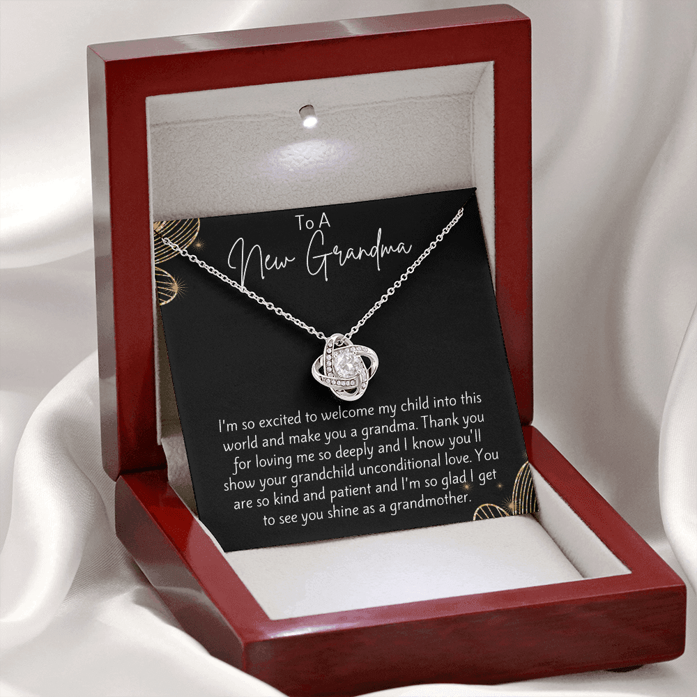 To A New Grandma Love Knot Necklace