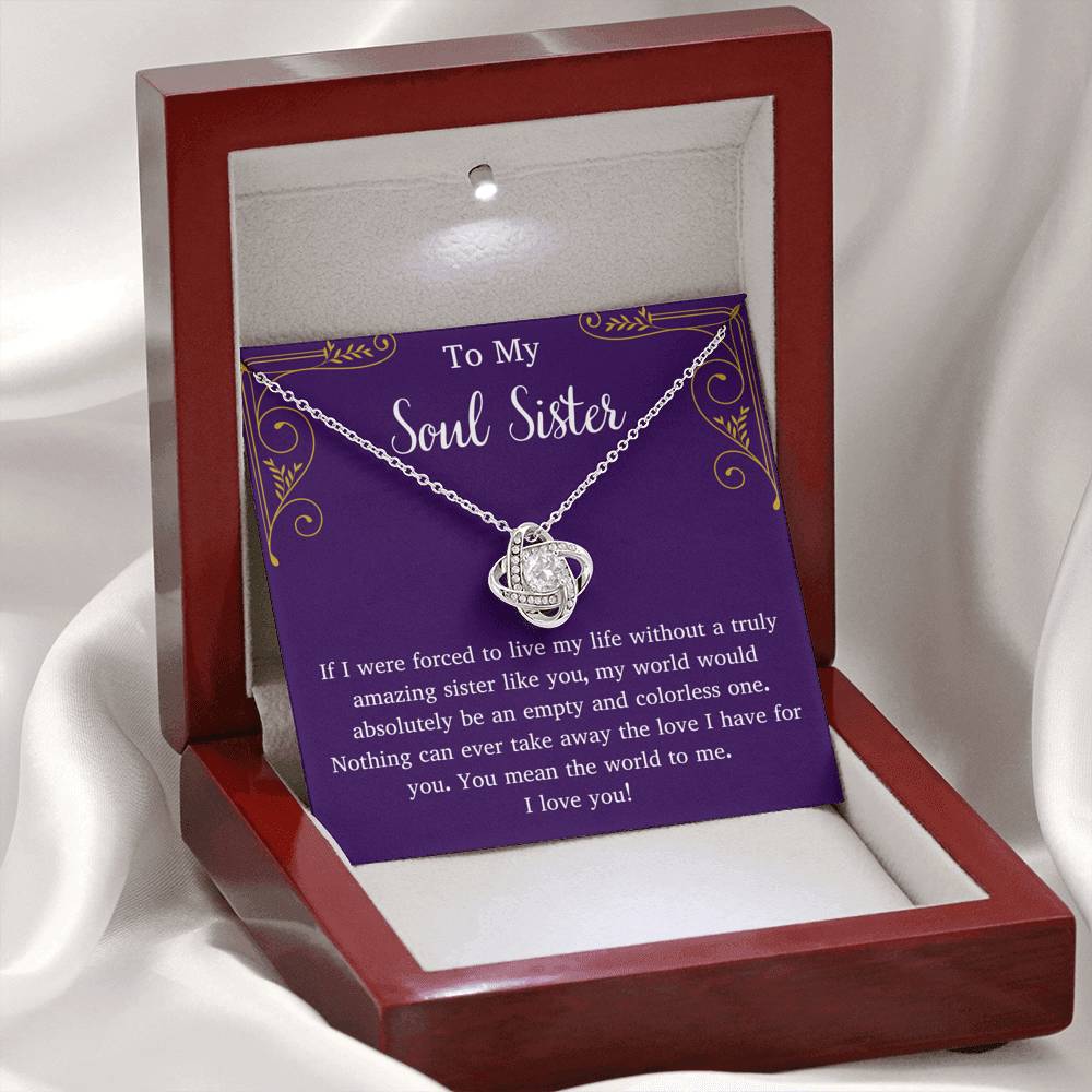 To My Soul Sister Love Knot Necklace