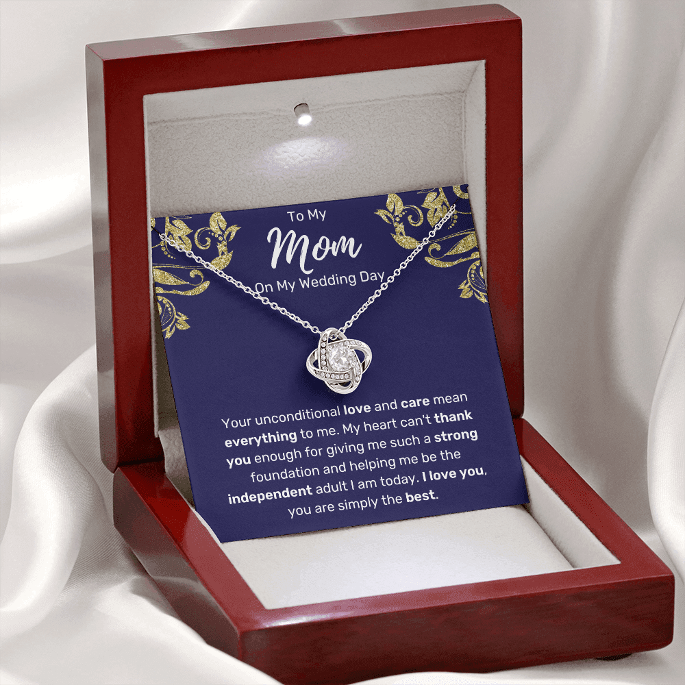 To My Mom On My Wedding Day Love Knot Necklace