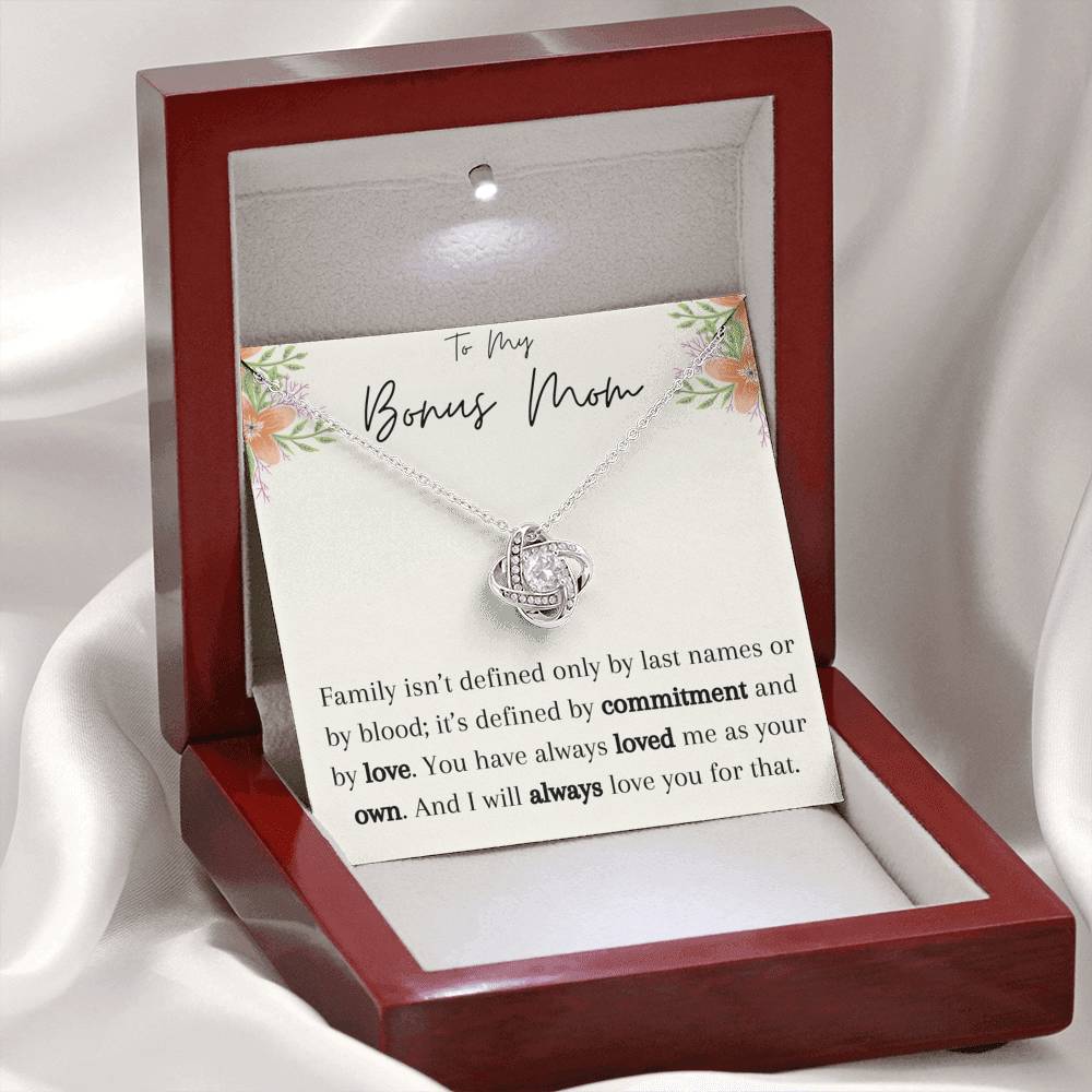 To My Bonus Mom Love Knot Necklace