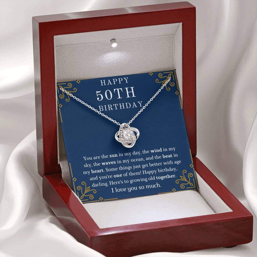 Happy 50th Birthday Love Knot Necklace