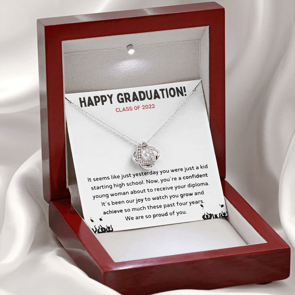 Happy Graduation Class of 2022 Love Knot Necklace