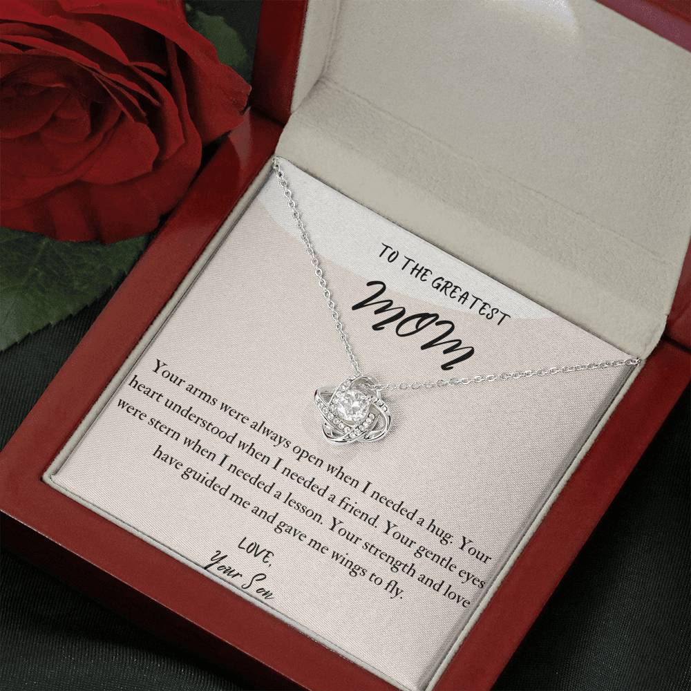 To The Greatest Mom Love Knot Necklace