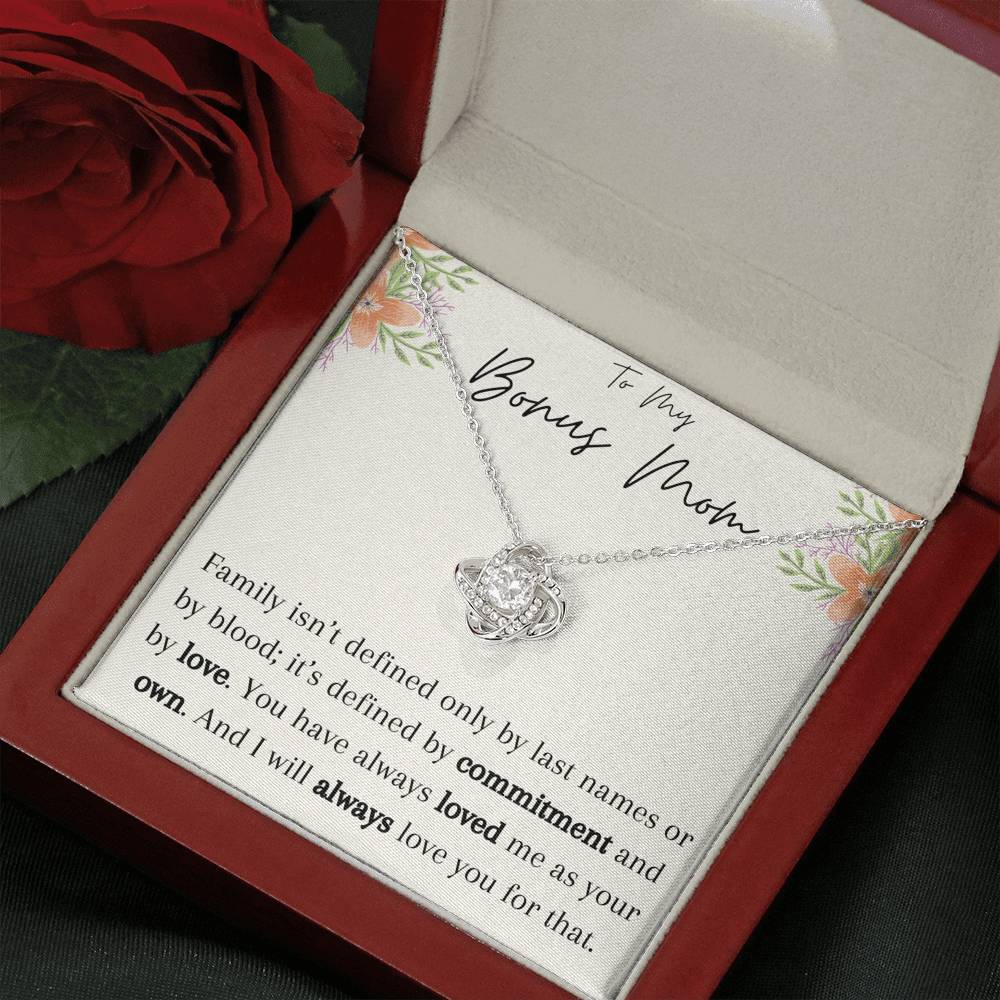 To My Bonus Mom Love Knot Necklace