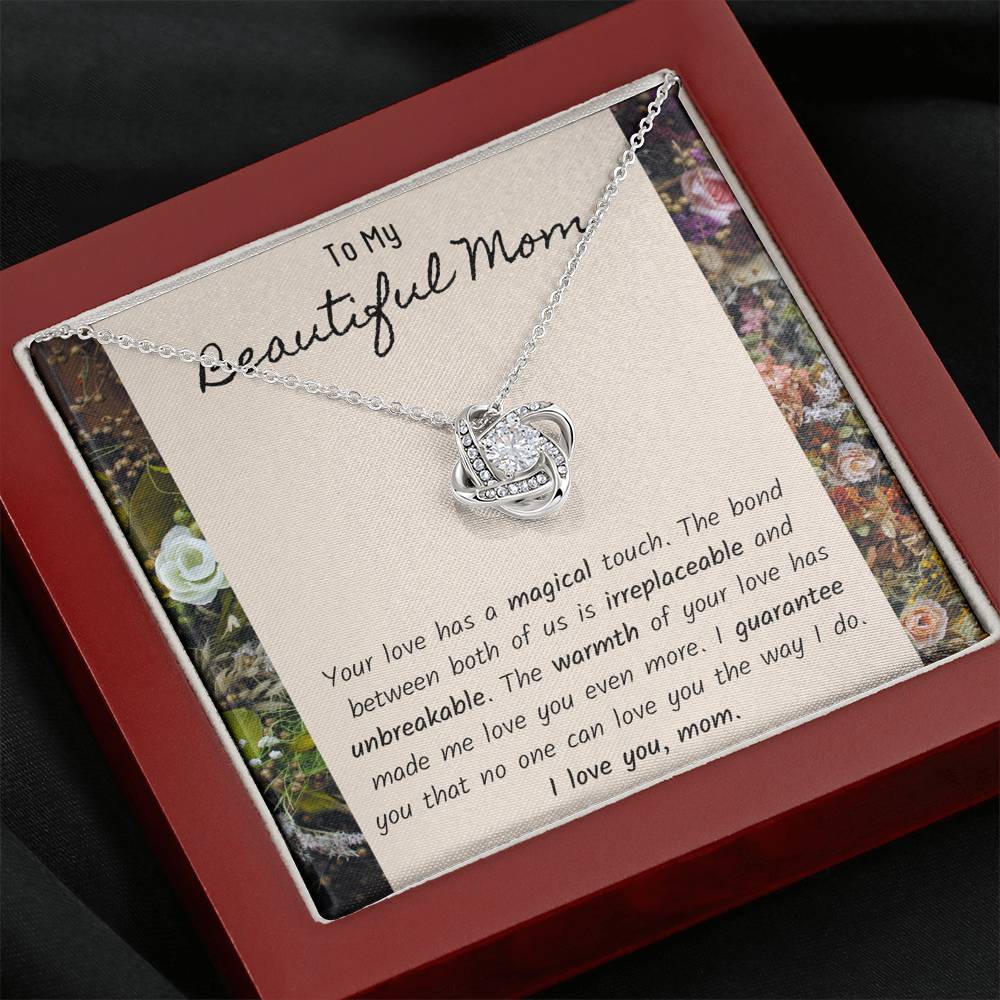 To My Beautiful Mom Love Knot Necklace